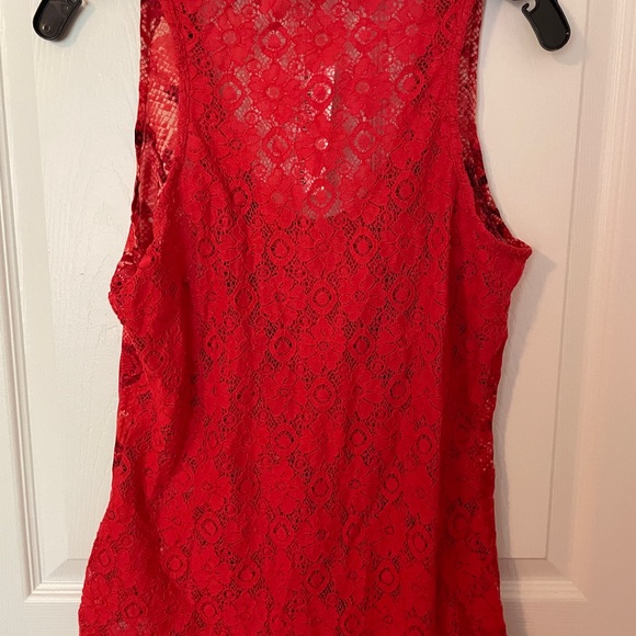 NWT Gorgeous Royal Underground Red Animal Print And Lace Top - Picture 3 of 6
